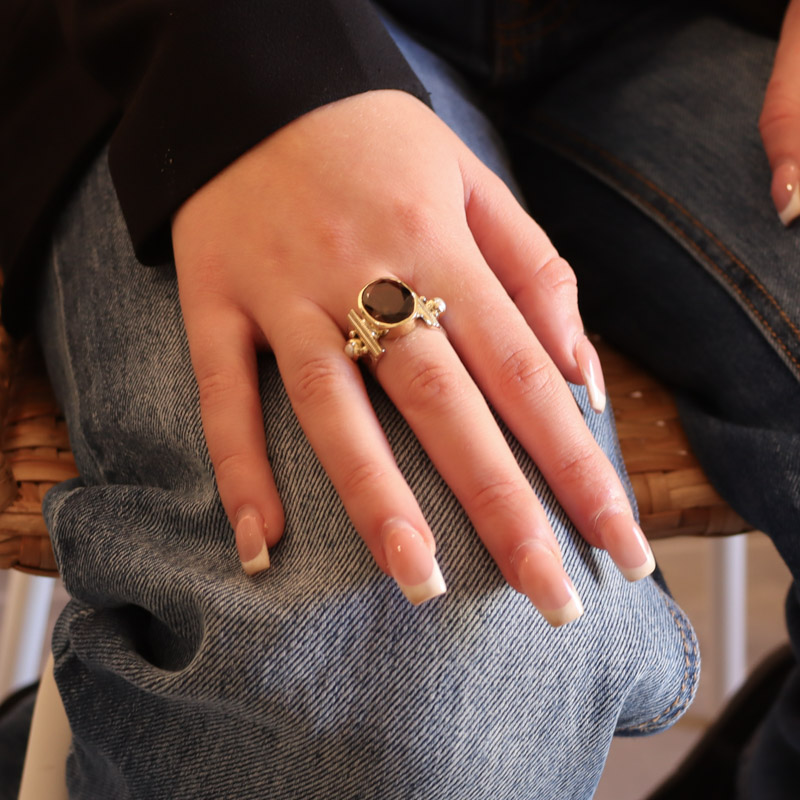 Photo du produit  Bague Théa - Argent Quartz Aqua
