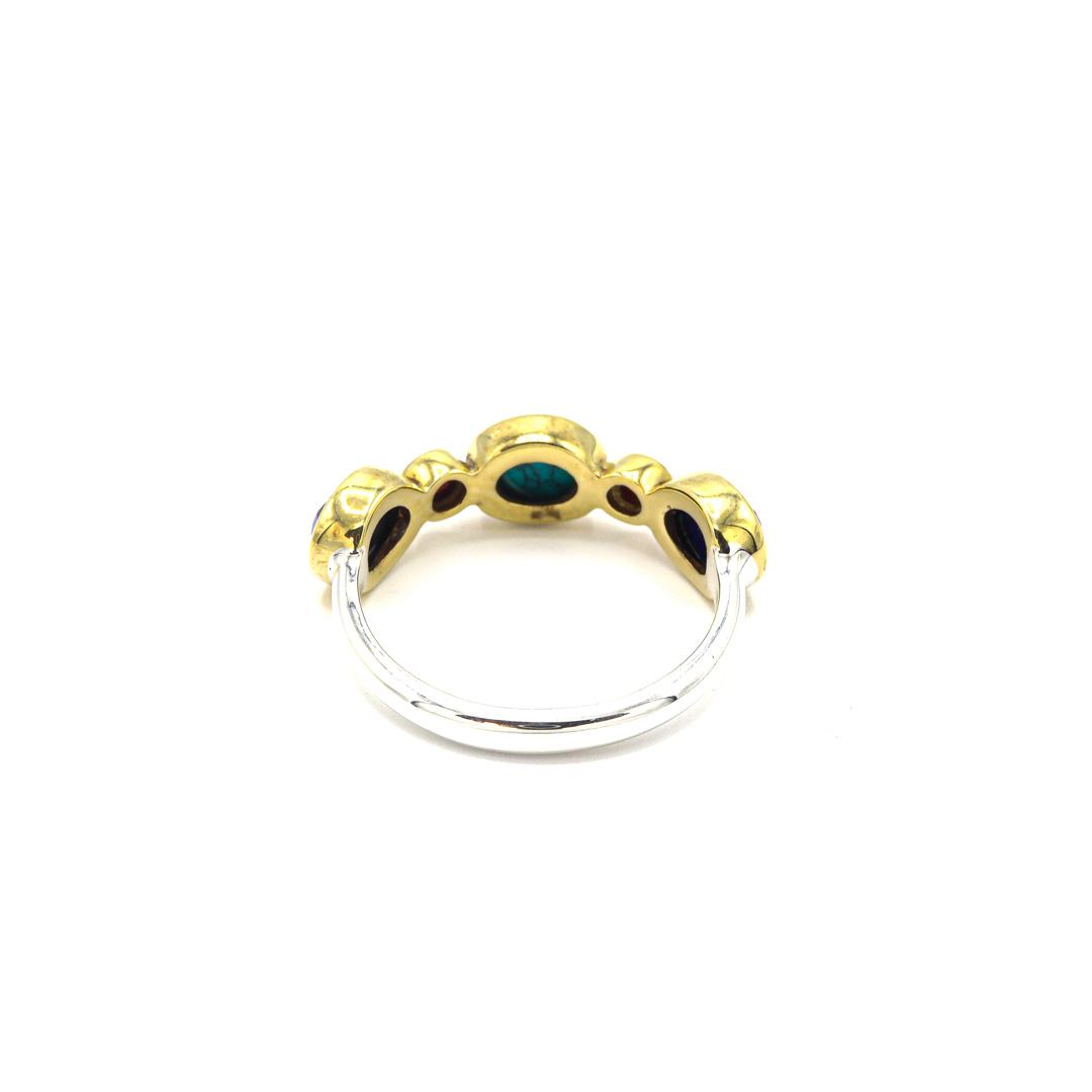 Photo du produit  Bague Goia - Pierre Chrysoprase Argent et Laiton 