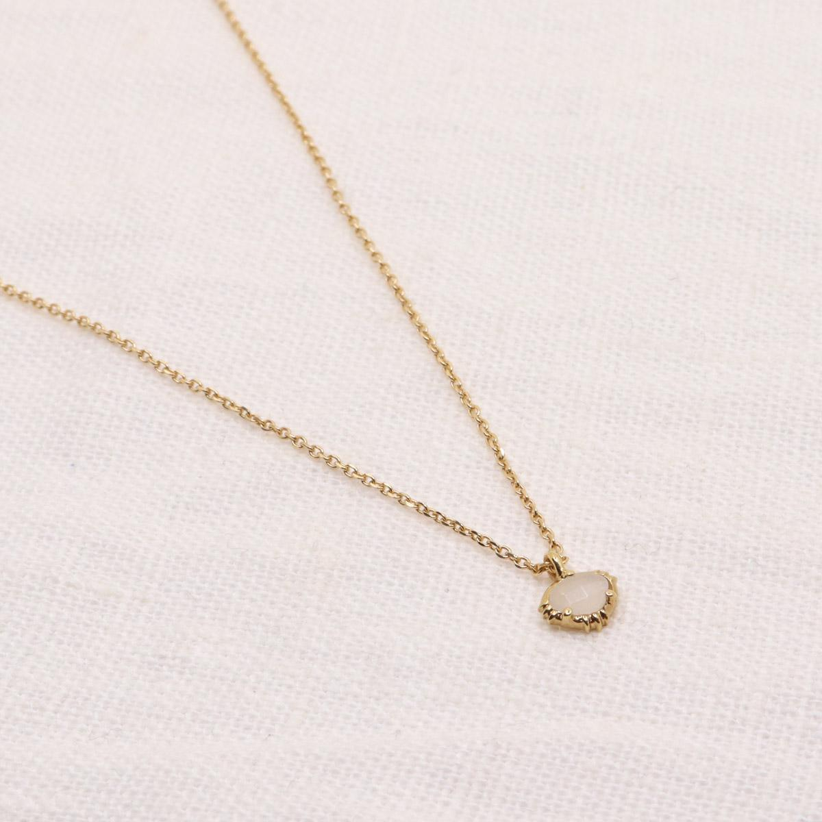 Photo du produit AU FIL DE LO Collier Pierre Sertie Pierre de Lune Blanche or