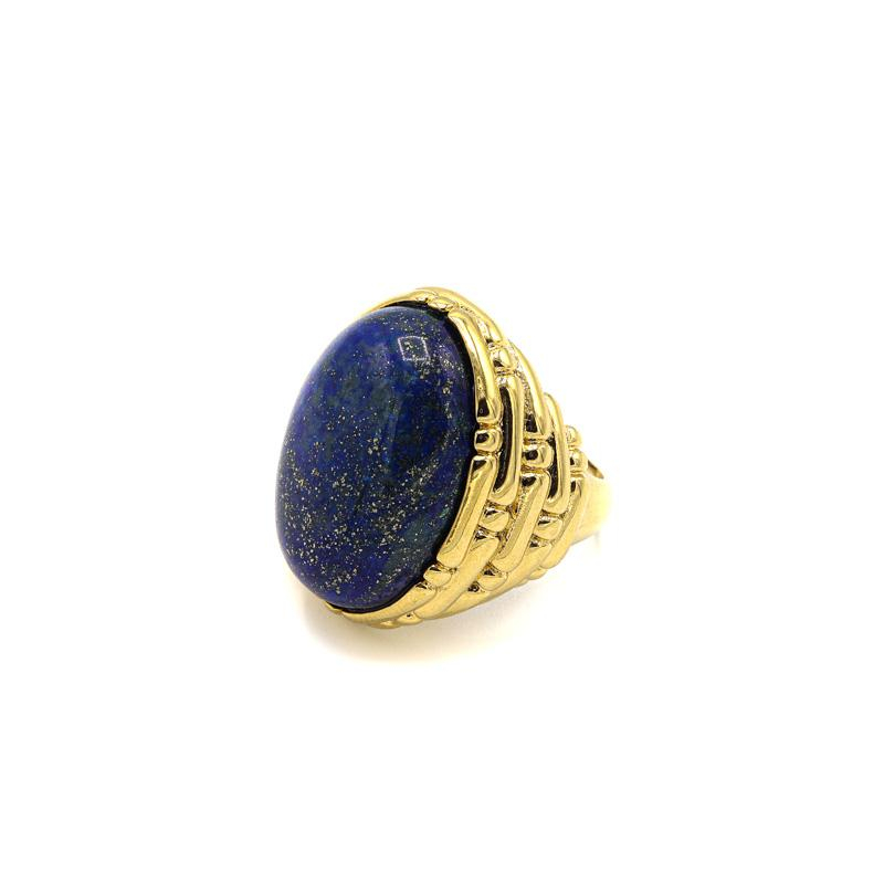 Bague Bangkok Dor Or Pierre Azurite