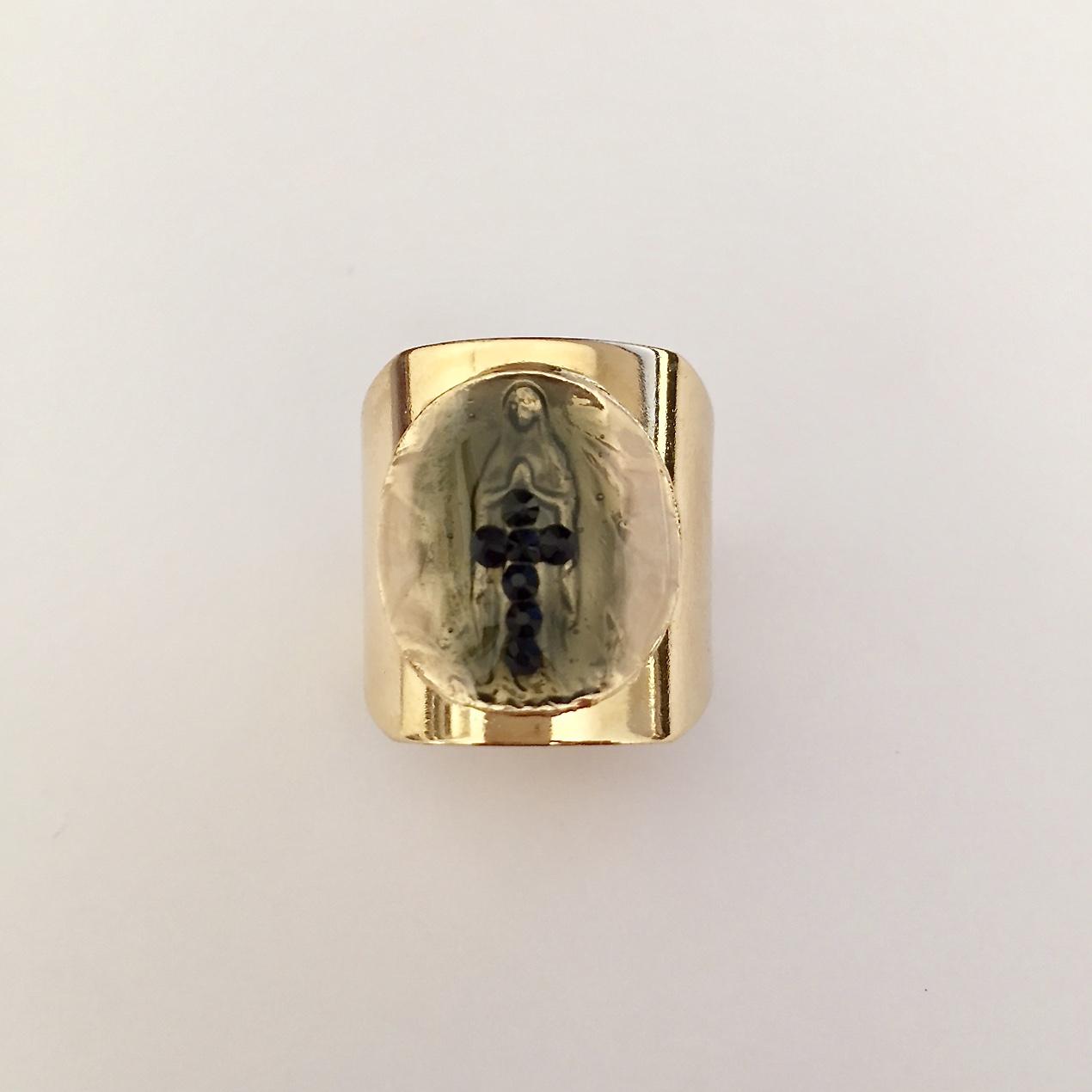 Photo du produit BEE VALENTINA Bague Apparition CRUZ Onyx or