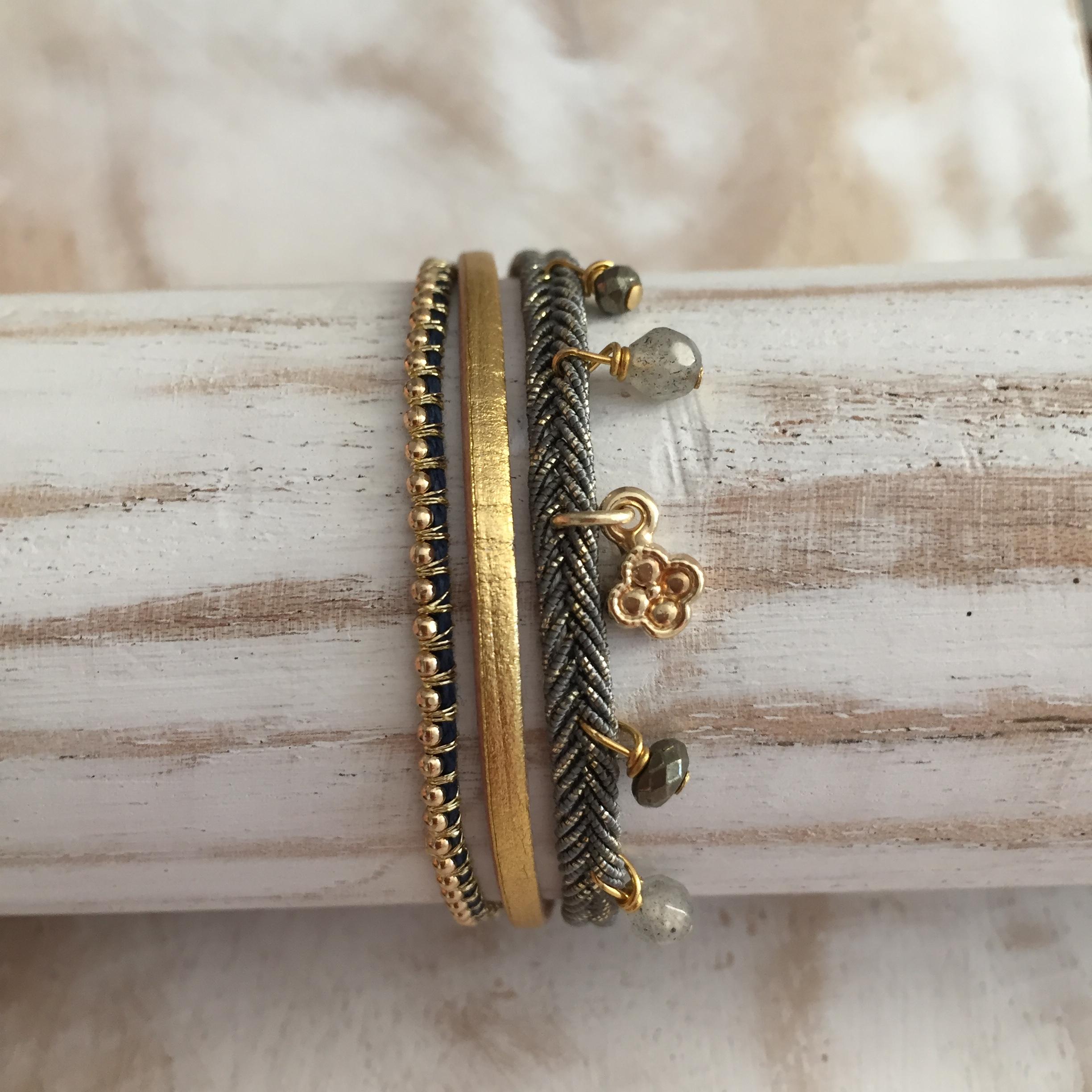Photo du produit BY GARANCE Bracelet CLARA gris foncé or