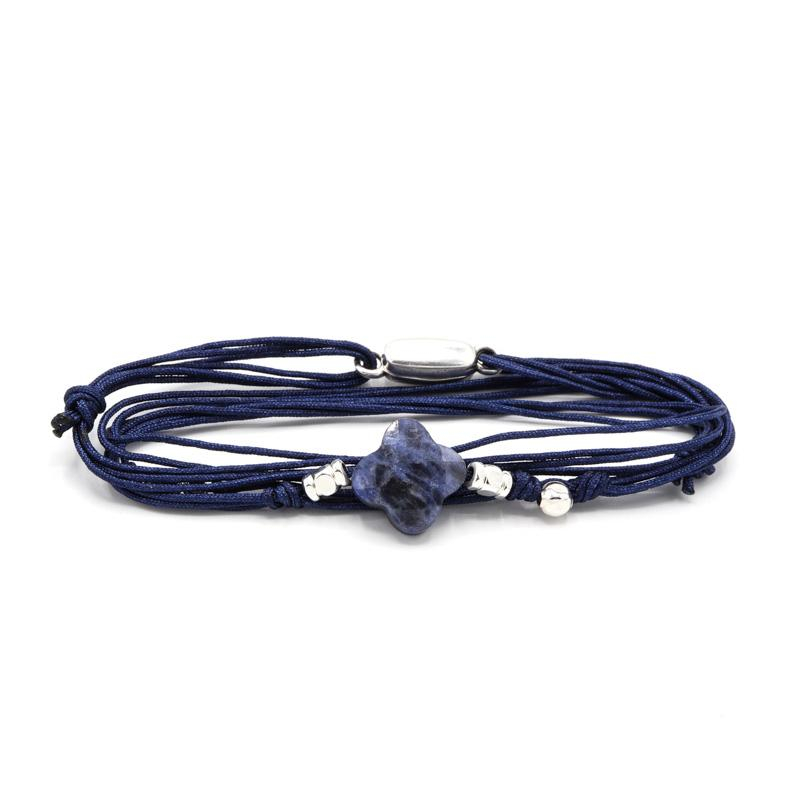 Photo du produit  Bracelet Cordon Tosca - Argent Marine Pierre Lapis Lazuli