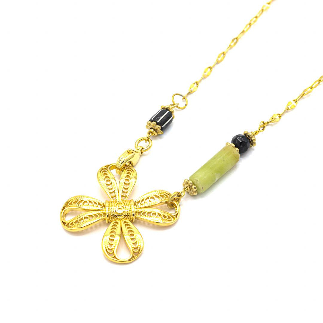 Photo du produit  Collier Adèle - Doré Or Perle Noire