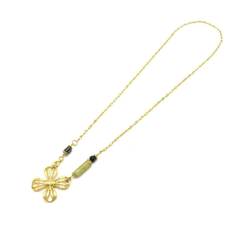 Photo du produit  Collier Adèle - Doré Or Perle Noire