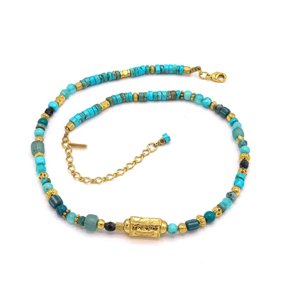 Photo du produit  Collier Lisabé Manon - Or Perles Pierre Turquoise