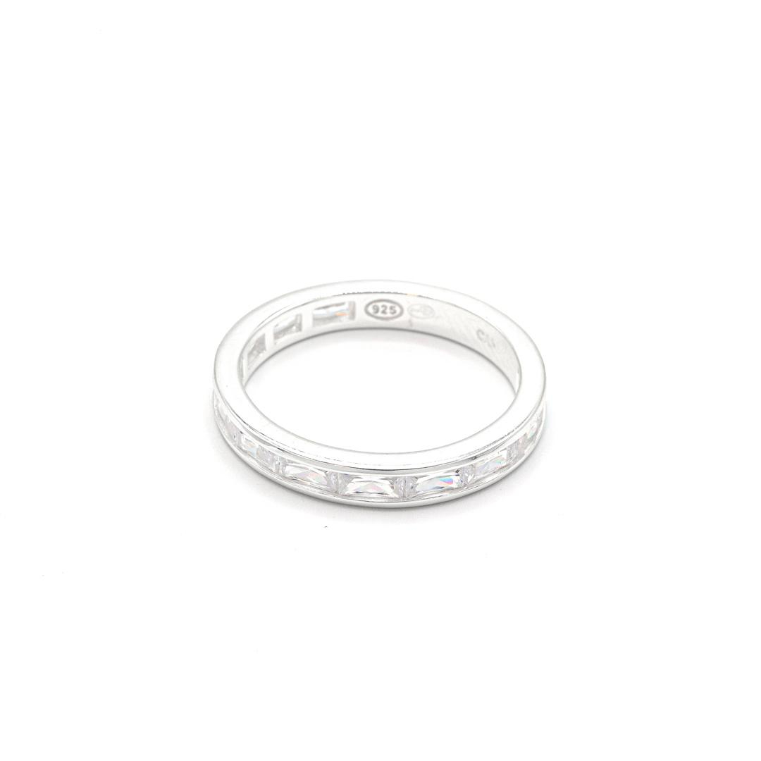 Photo du produit  Bague Anneau - Argent Cristaux Rectangle 