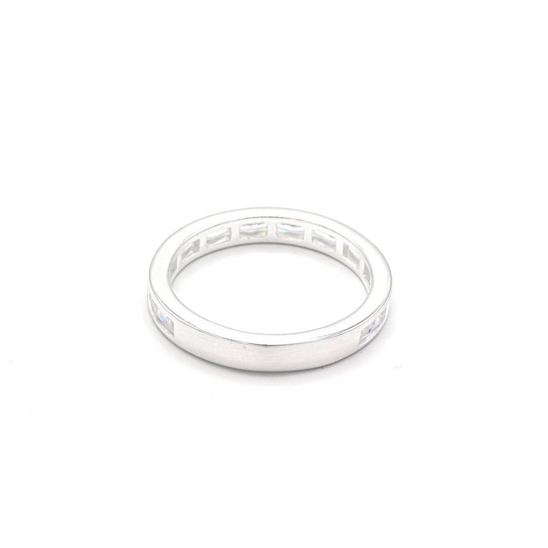 Photo du produit  Bague Anneau - Argent Cristaux Rectangle 