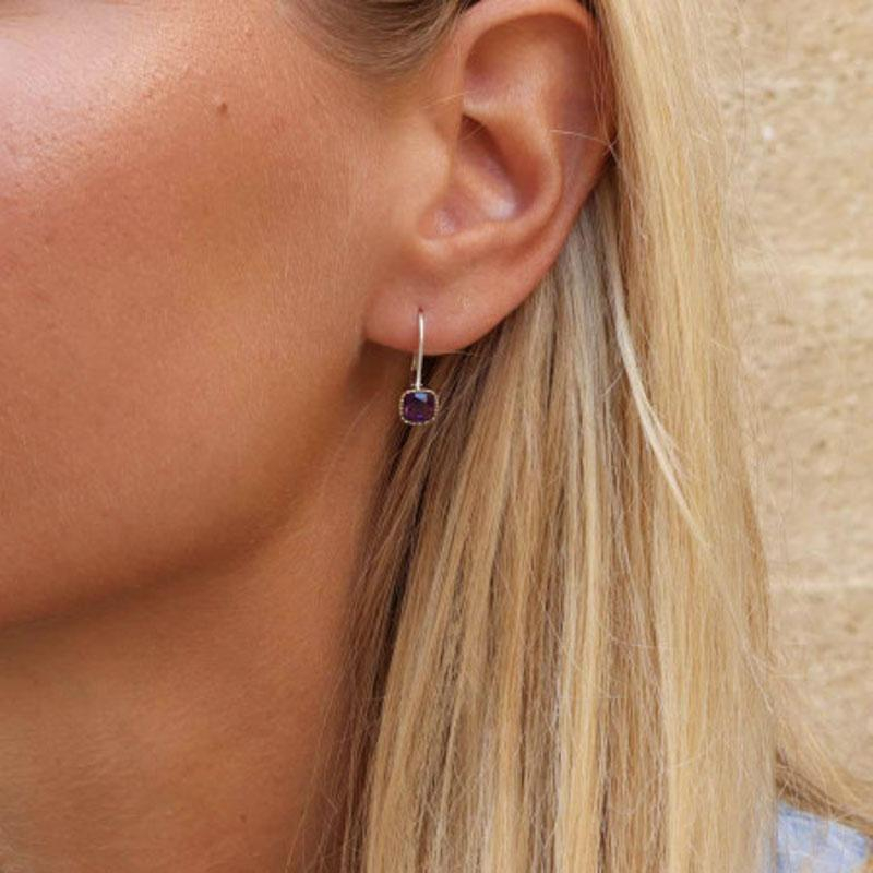 Photo du produit  Boucles d'Oreilles Uma  Dormeuses - Argent Pierre Malachite