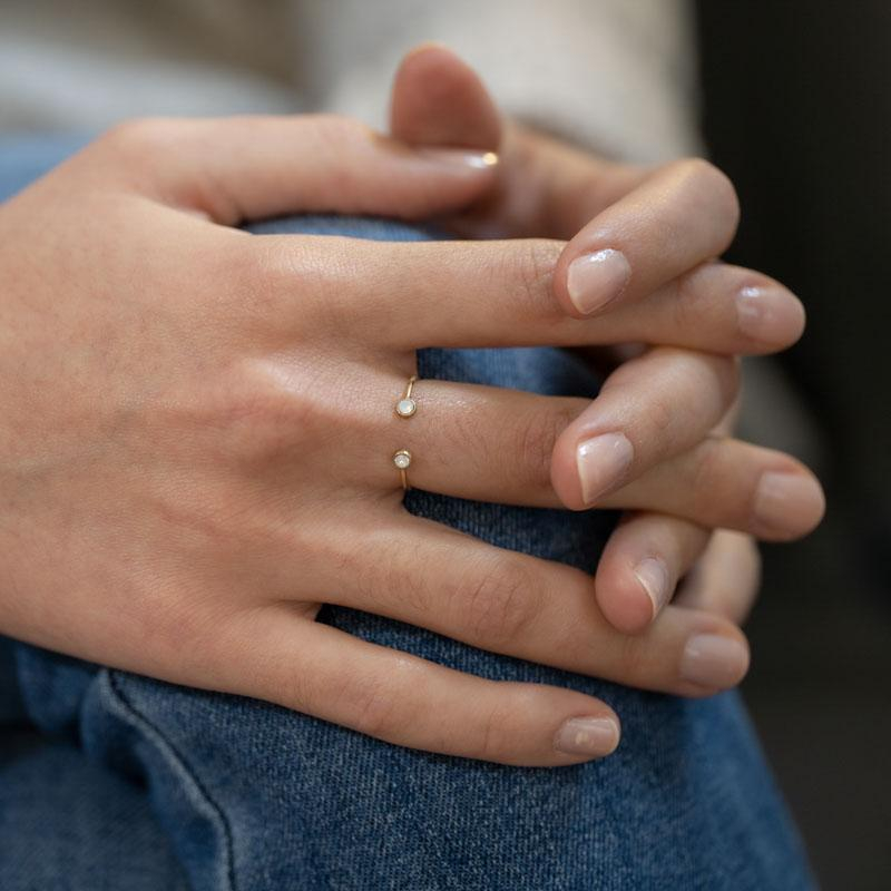 Photo du produit  Bague Or Kate Cristal - Blanc Opalescent
