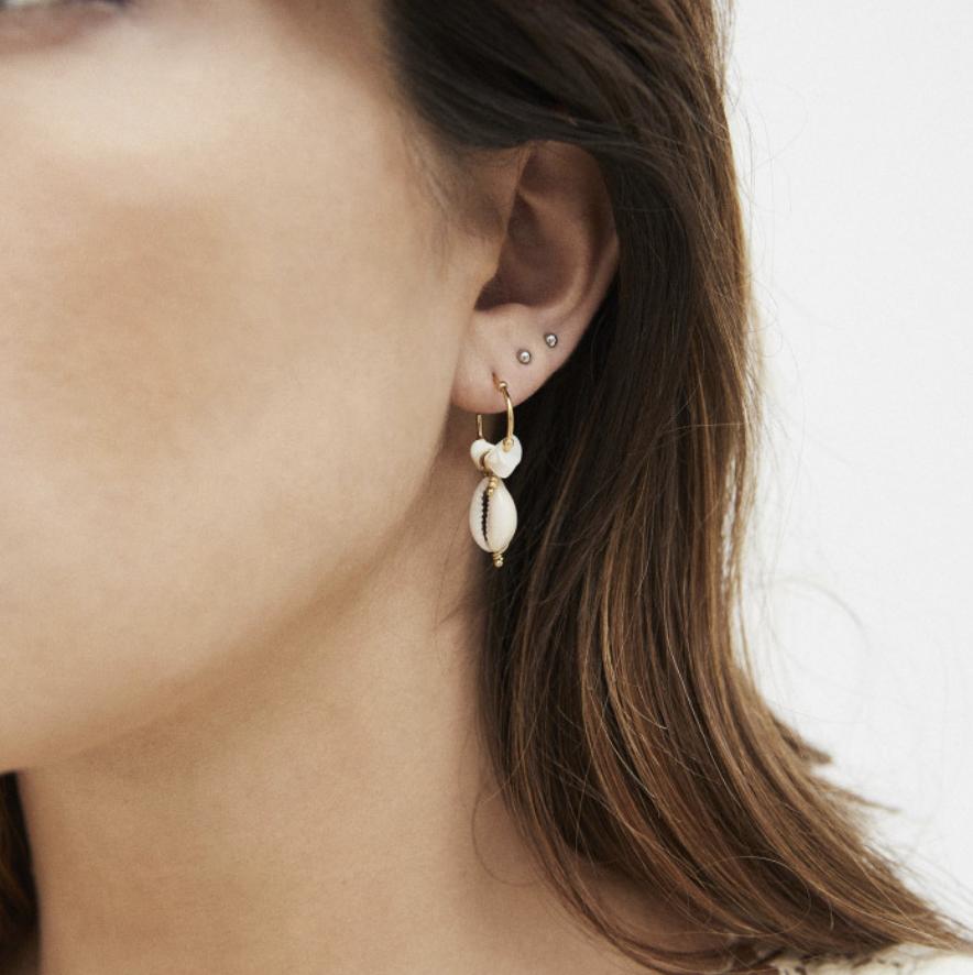 Photo du produit Hipanema Boucles d'oreilles Zephyr White or