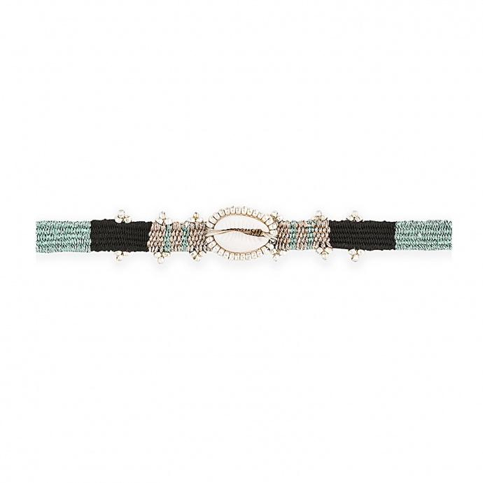 Photo du produit Hipanema Bracelet Ruban Tressé Moise - Turquoise Or