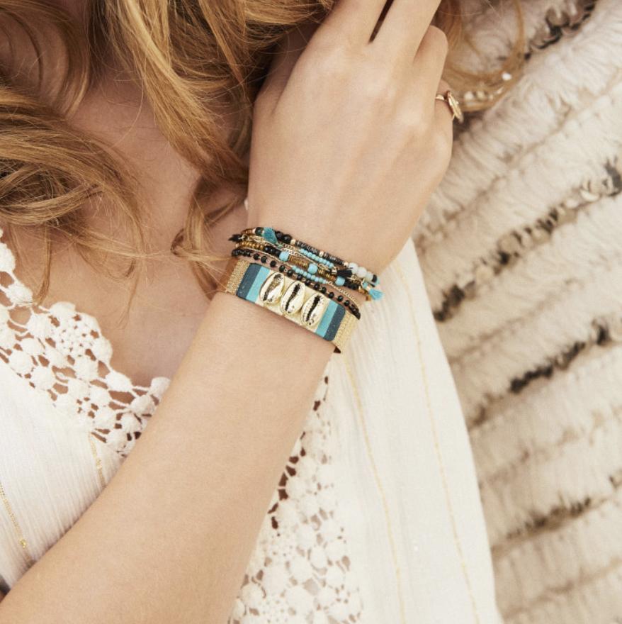 Photo du produit Hipanema Bracelet Shelly Turquoise or