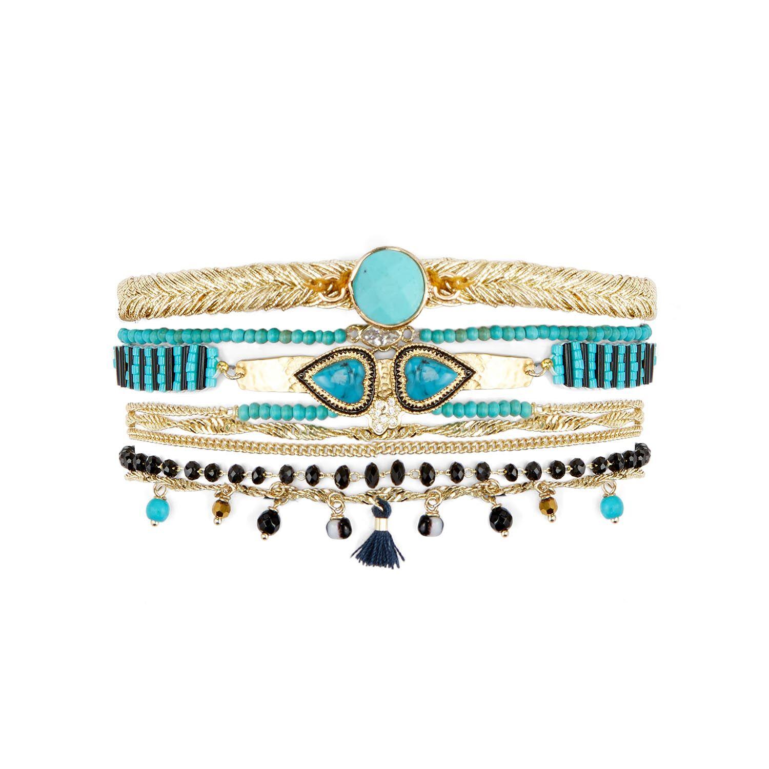 Photo du produit Hipanema Bracelet Splendor Turquoise or