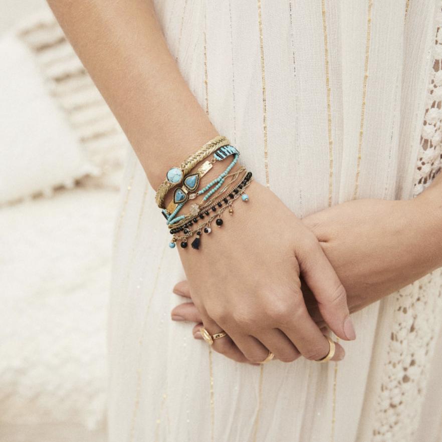 Photo du produit Hipanema Bracelet Splendor Turquoise or