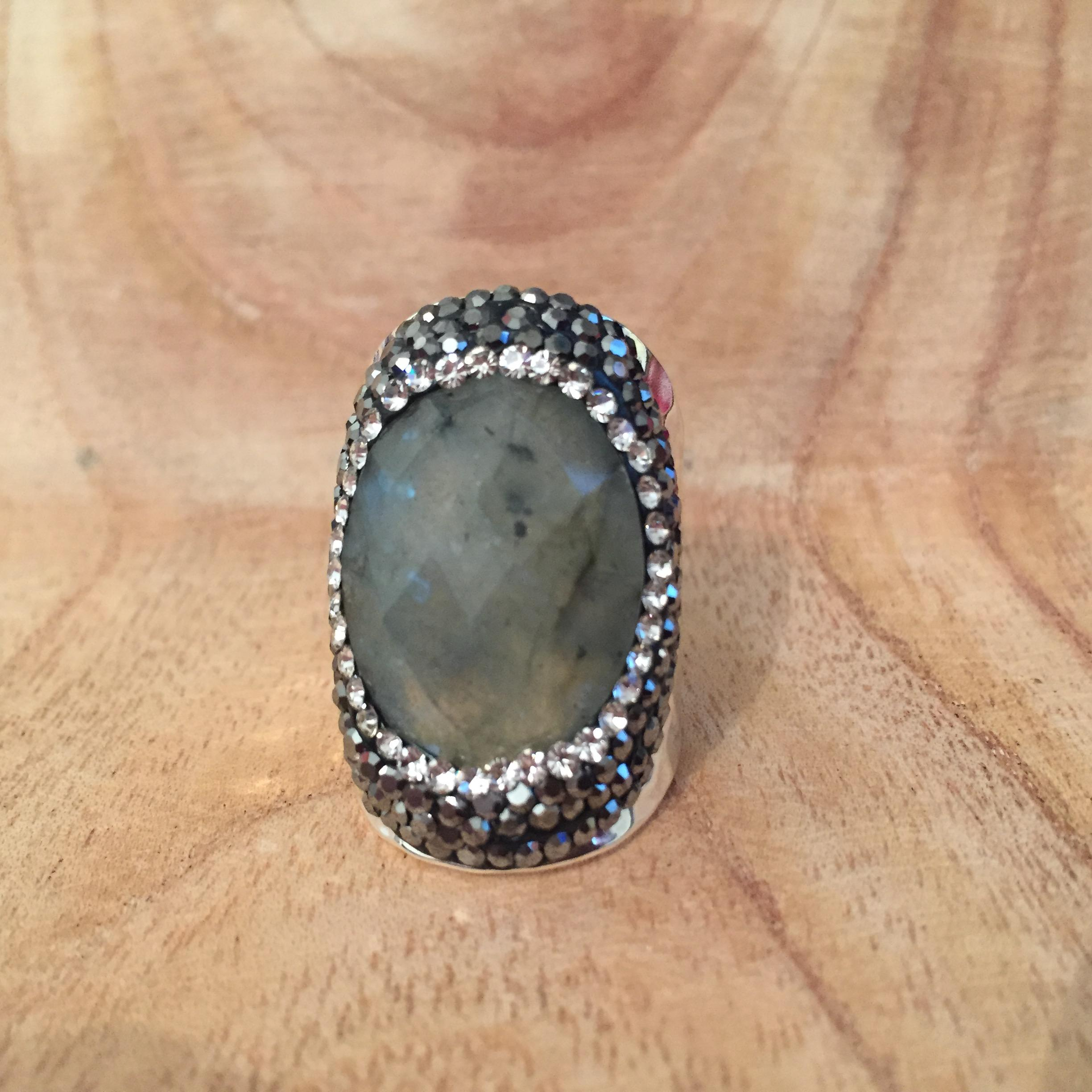 Photo du produit Hypnochic Bague Labradorite Strass Argent