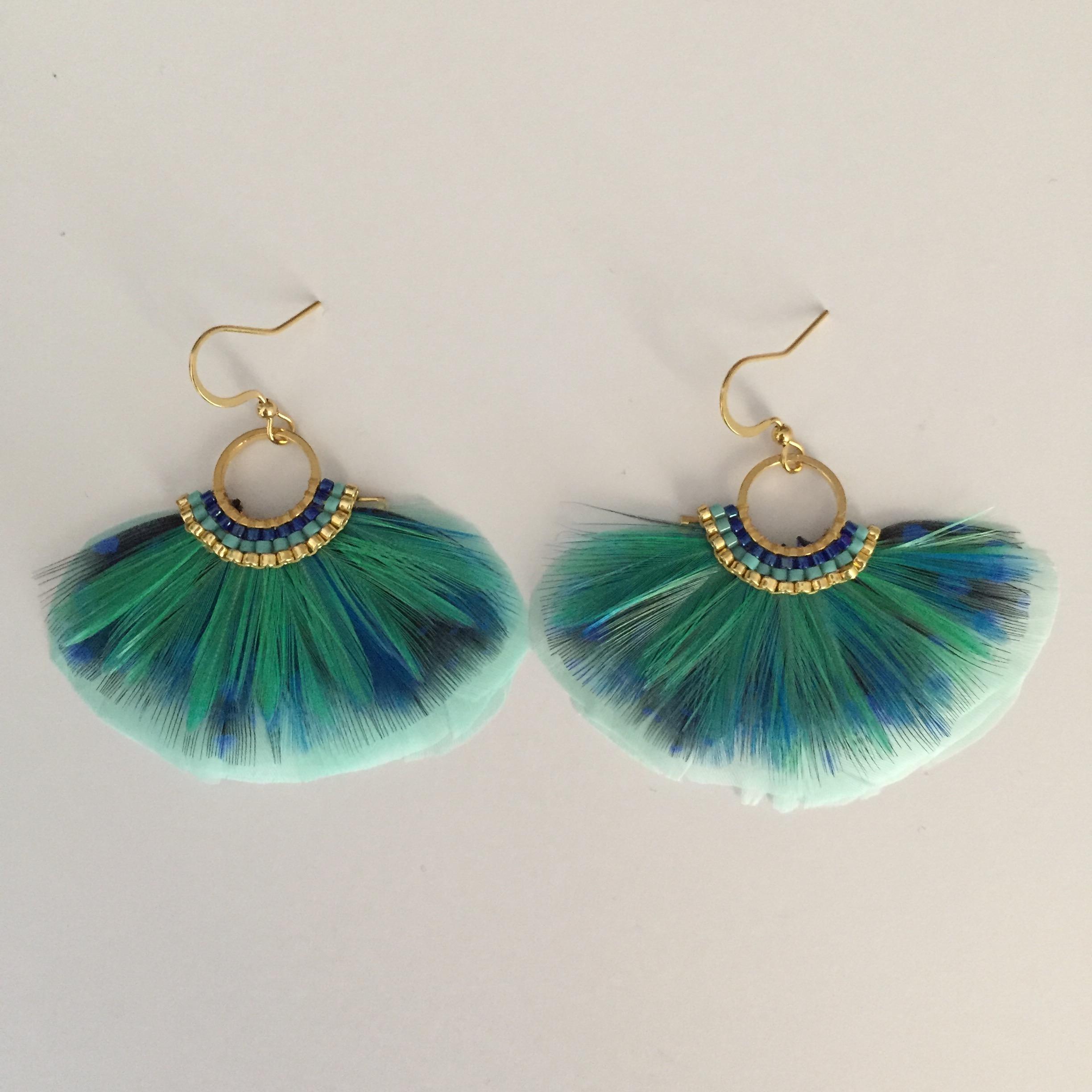 Photo du produit Hypnochic Boucles d'Oreilles INU Vert / Bleu or