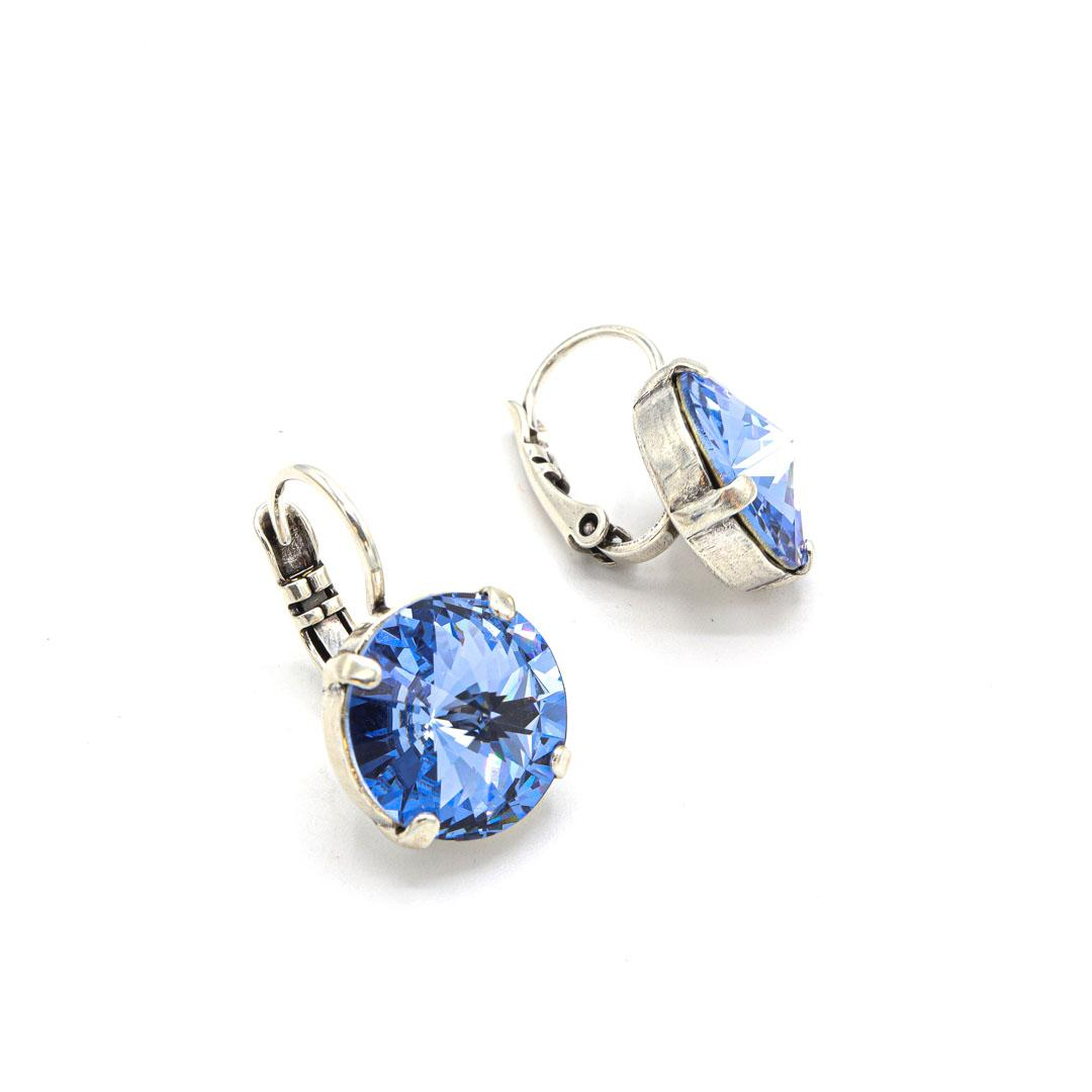 Photo du produit  Boucles d'Oreilles Dormeuses Murmures - Argent Cristal Bleu