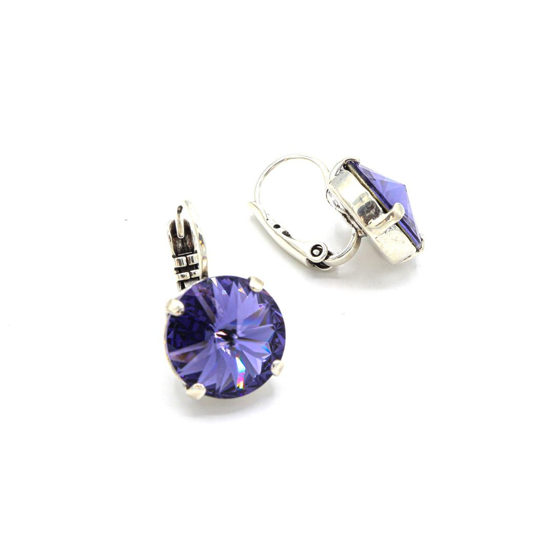 Photo du produit  Boucles d'Oreilles Dormeuses Murmures - Argent Cristal Lavande 