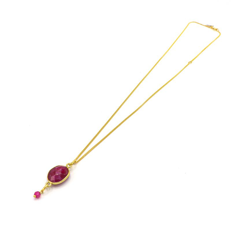 Photo du produit  Collier Cathy - Or Pierre Died Ruby