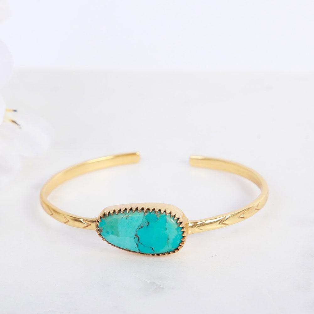 Photo du produit L'Atelier Plume Jonc BERENICE turquoise or