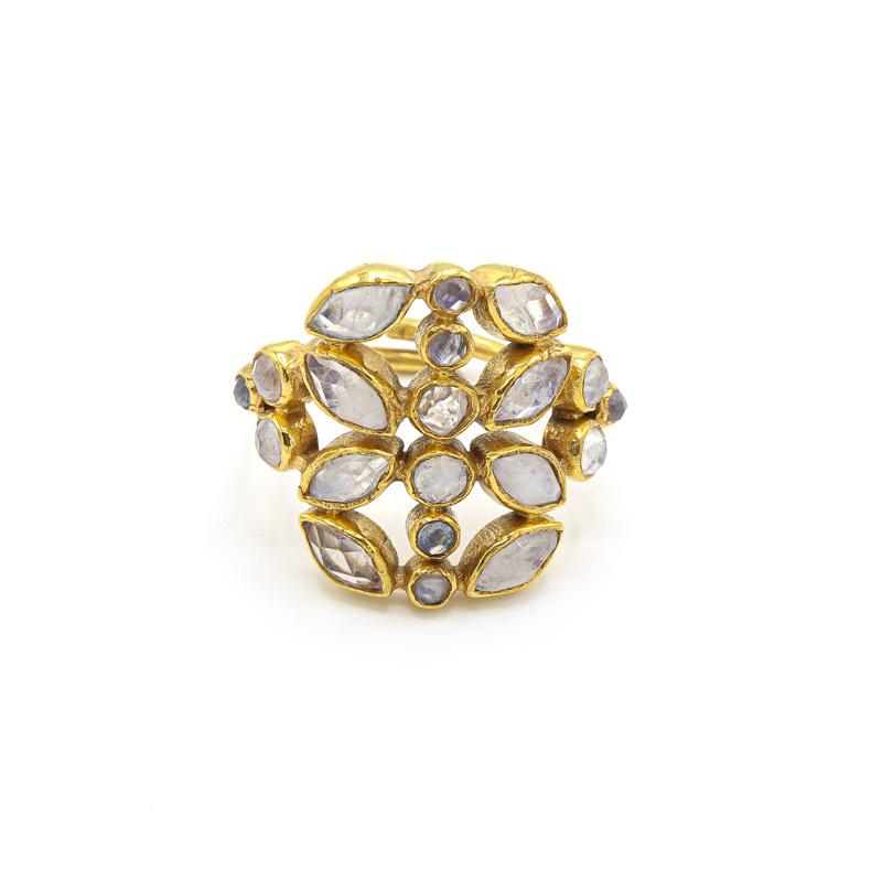 Photo du produit La Belle Simone Bague Ovale - Or Pierre Labradorite