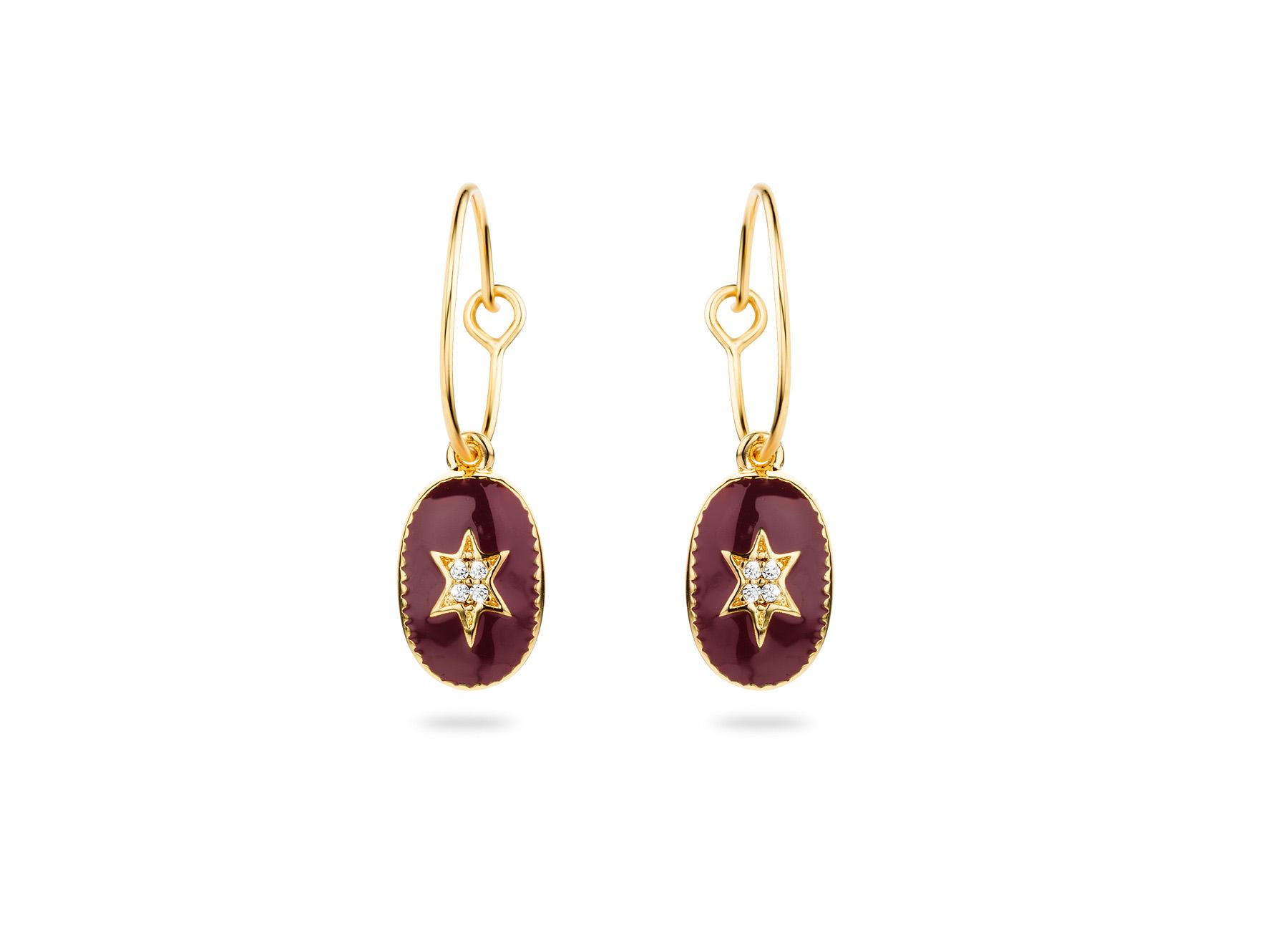 Photo du produit MYA BAY Boucles d'oreilles étoile du nord bordeaux or