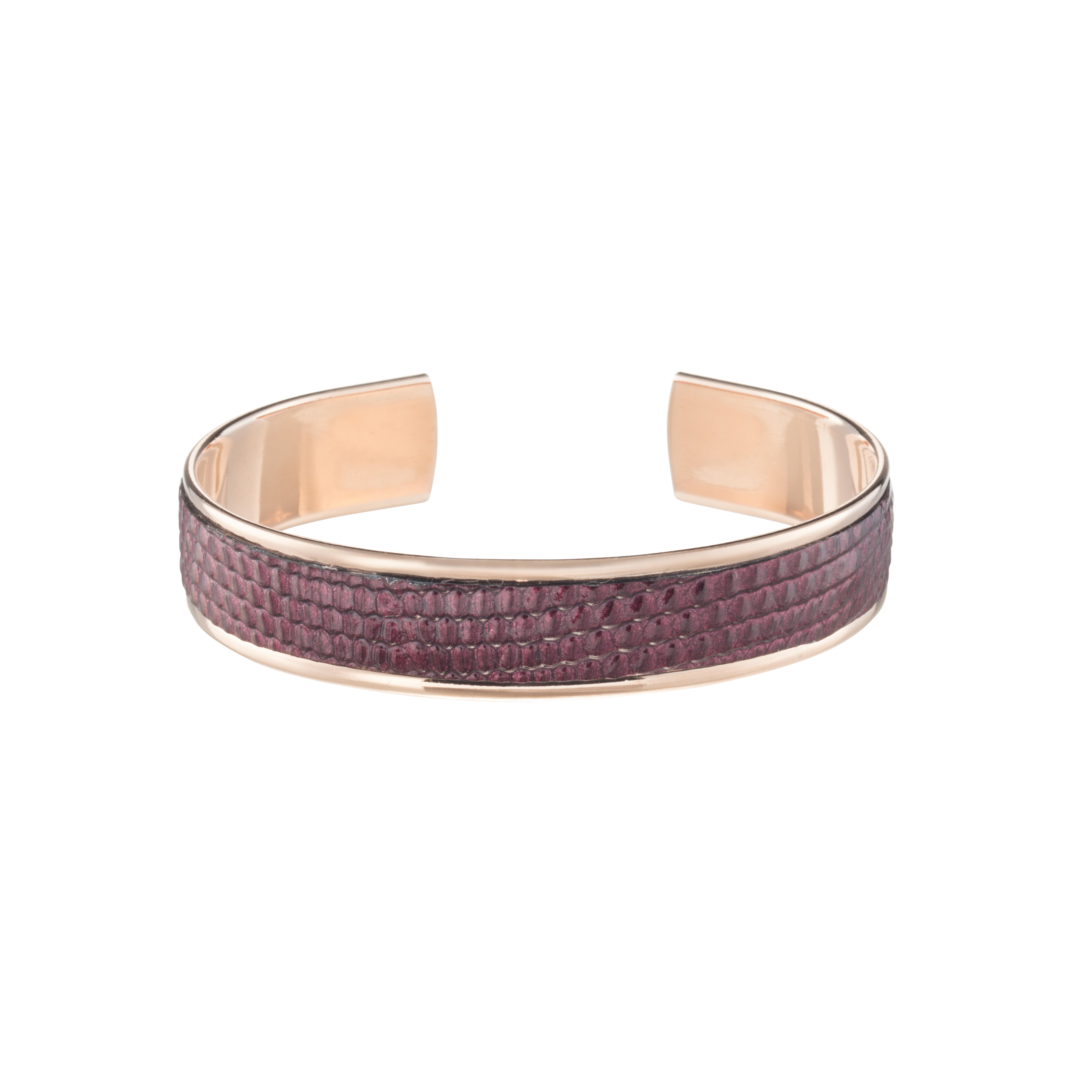 Photo du produit OPALE Bracelet Kalina Lézard Vinyl Lie de Vin rose