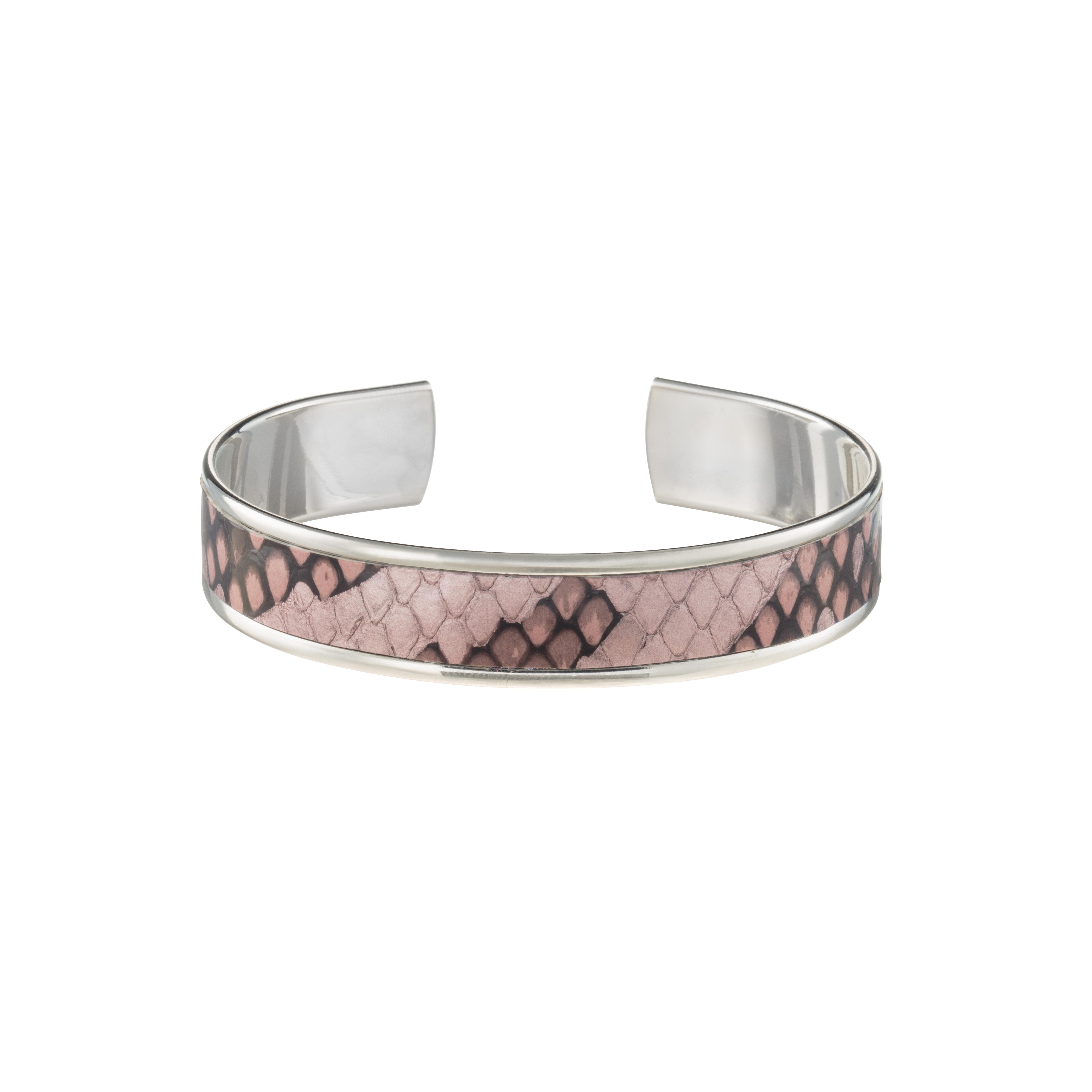 Photo du produit OPALE Bracelet Kalina Python Naturel Bois Rosé Brillant argent