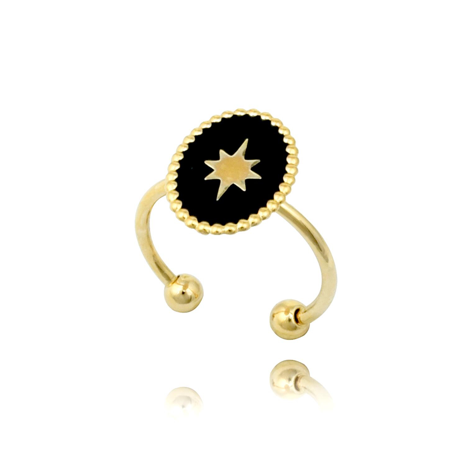 Photo du produit Pluie d'étoiles Bague Rhodes Noir et Or  