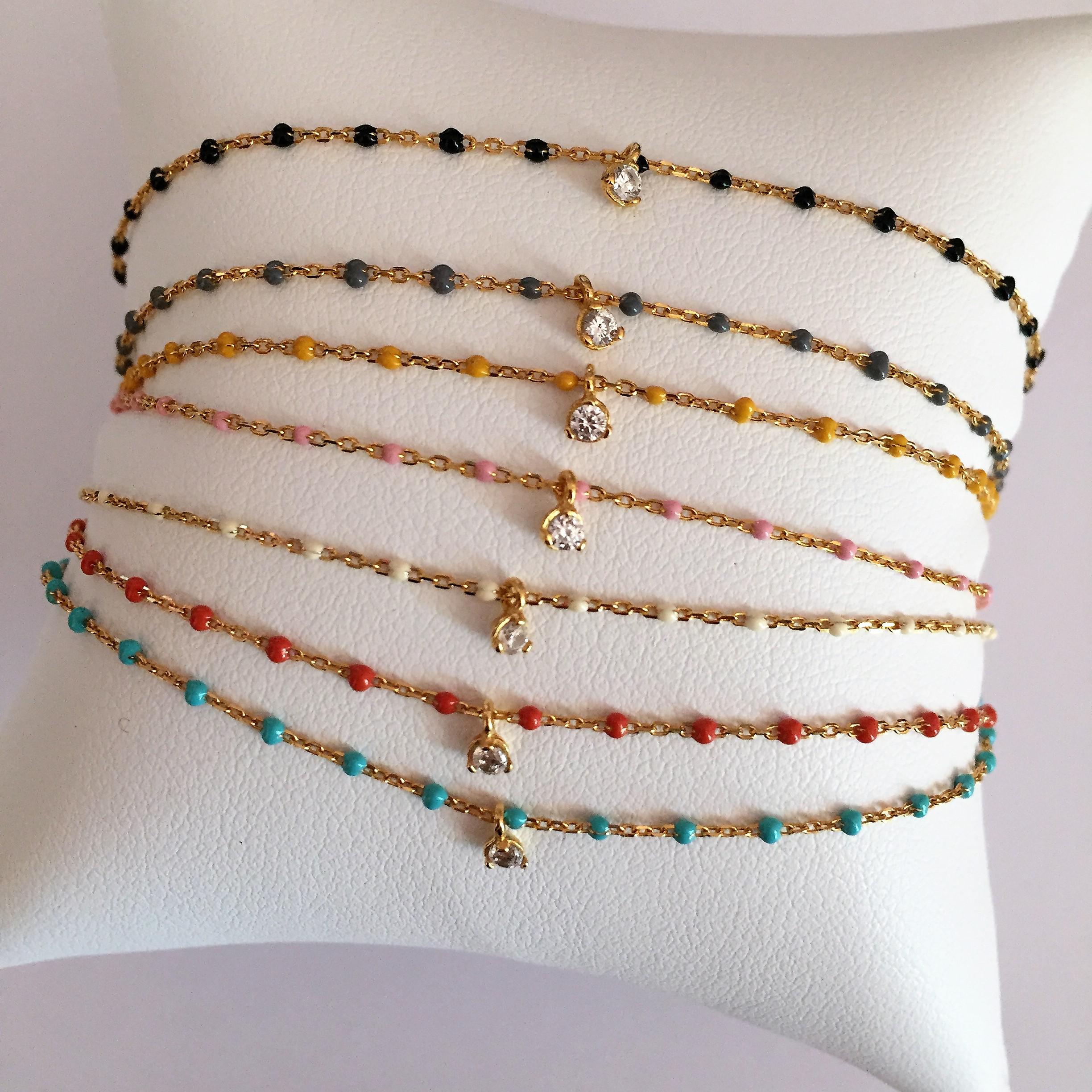 Photo du produit TAI Bracelet perlé jaune or