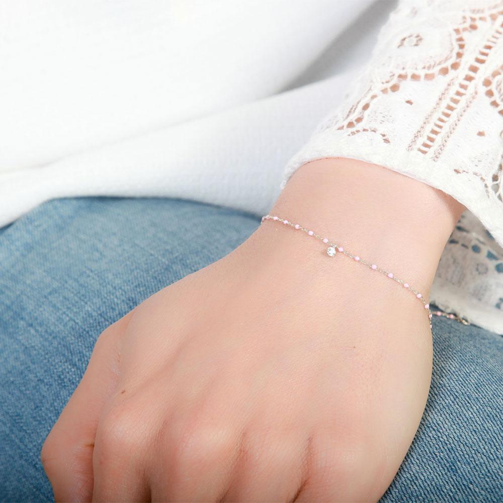 Photo du produit TAI Bracelet perlé rose argent