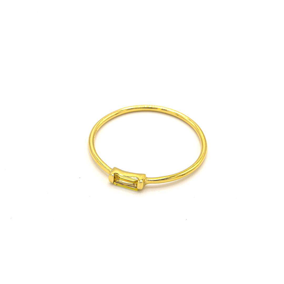 Photo du produit  Bague Crystal - Or Baguette Zircon Jaune