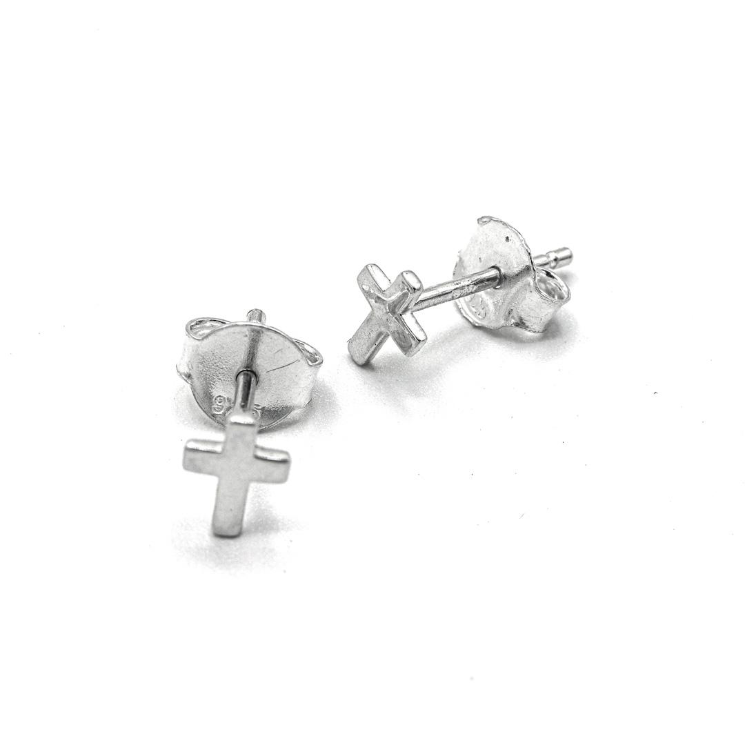Photo du produit  Boucles d'Oreilles Puces - Argent Croix