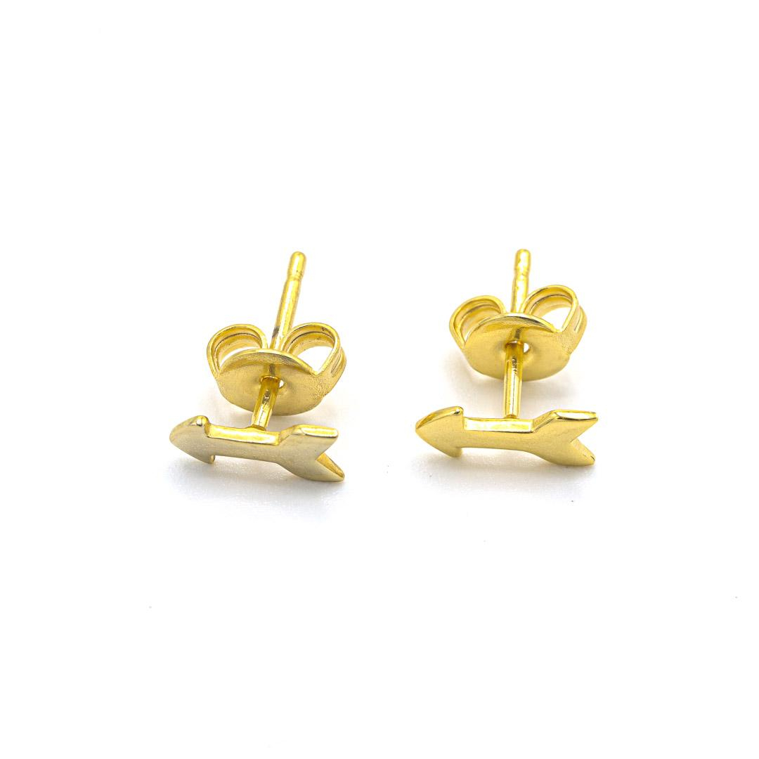 Photo du produit  Boucles d'Oreilles Puces Tatoo - Doré Or Flèche 