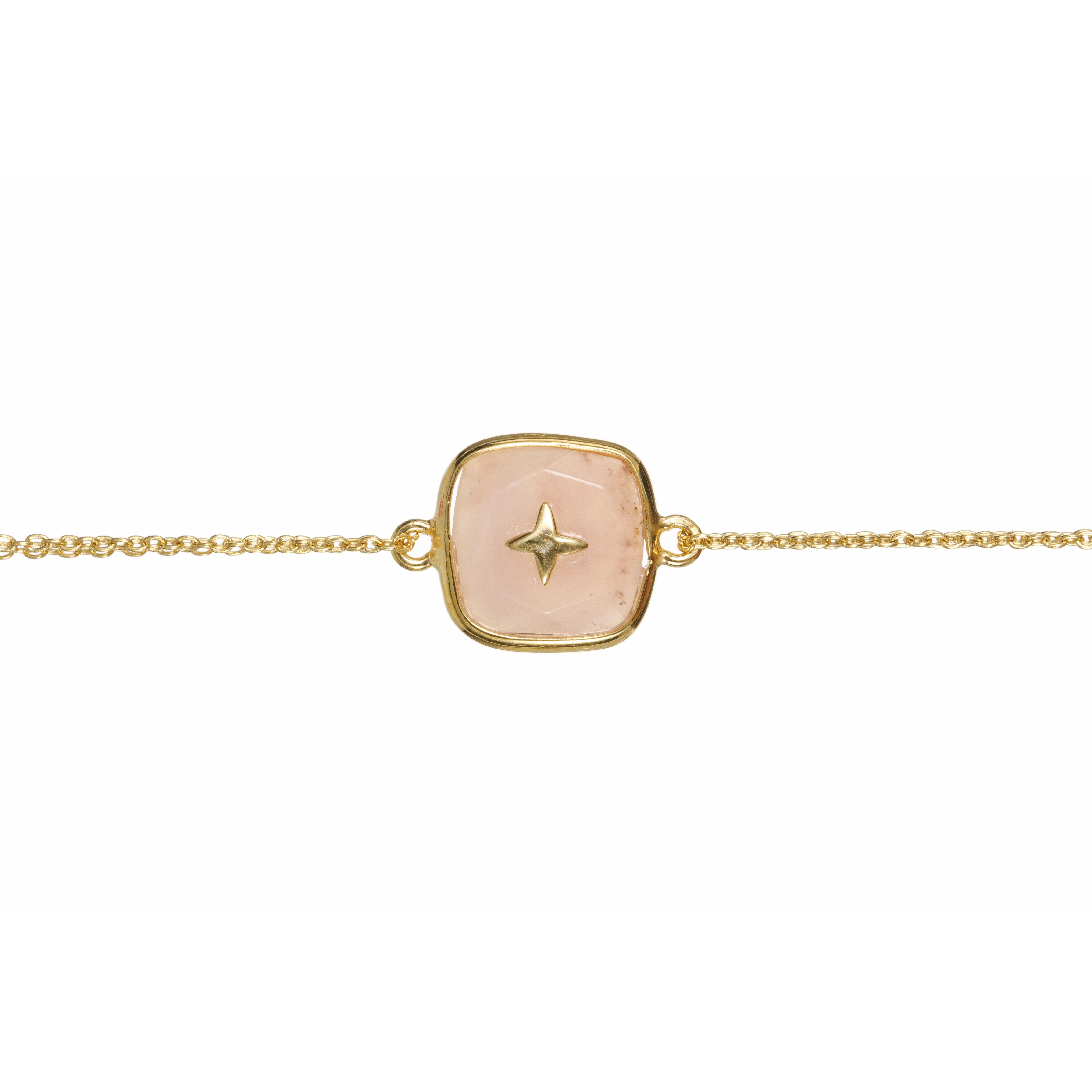 Photo du produit Une A Une Bracelet Carré Croix Opale or