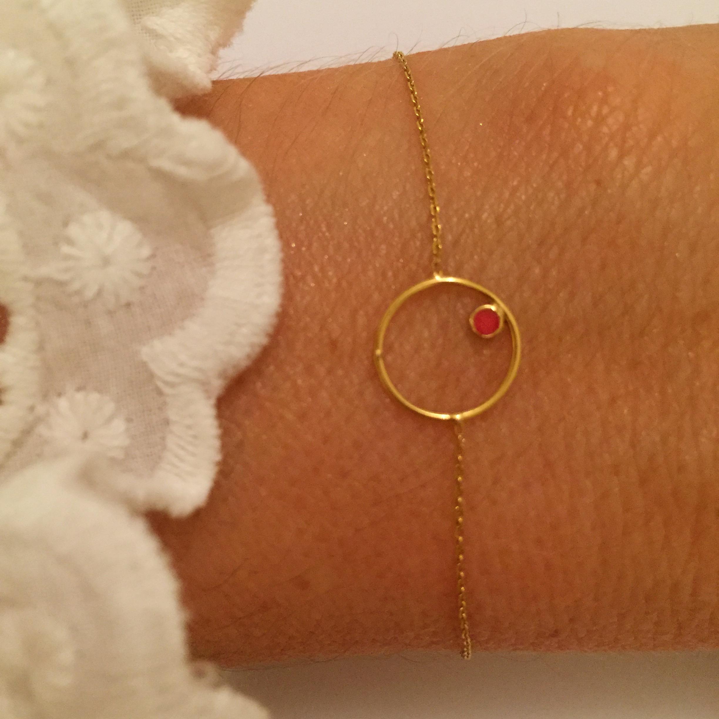 Photo du produit Une A Une Bracelet ELLIPSE rouge or