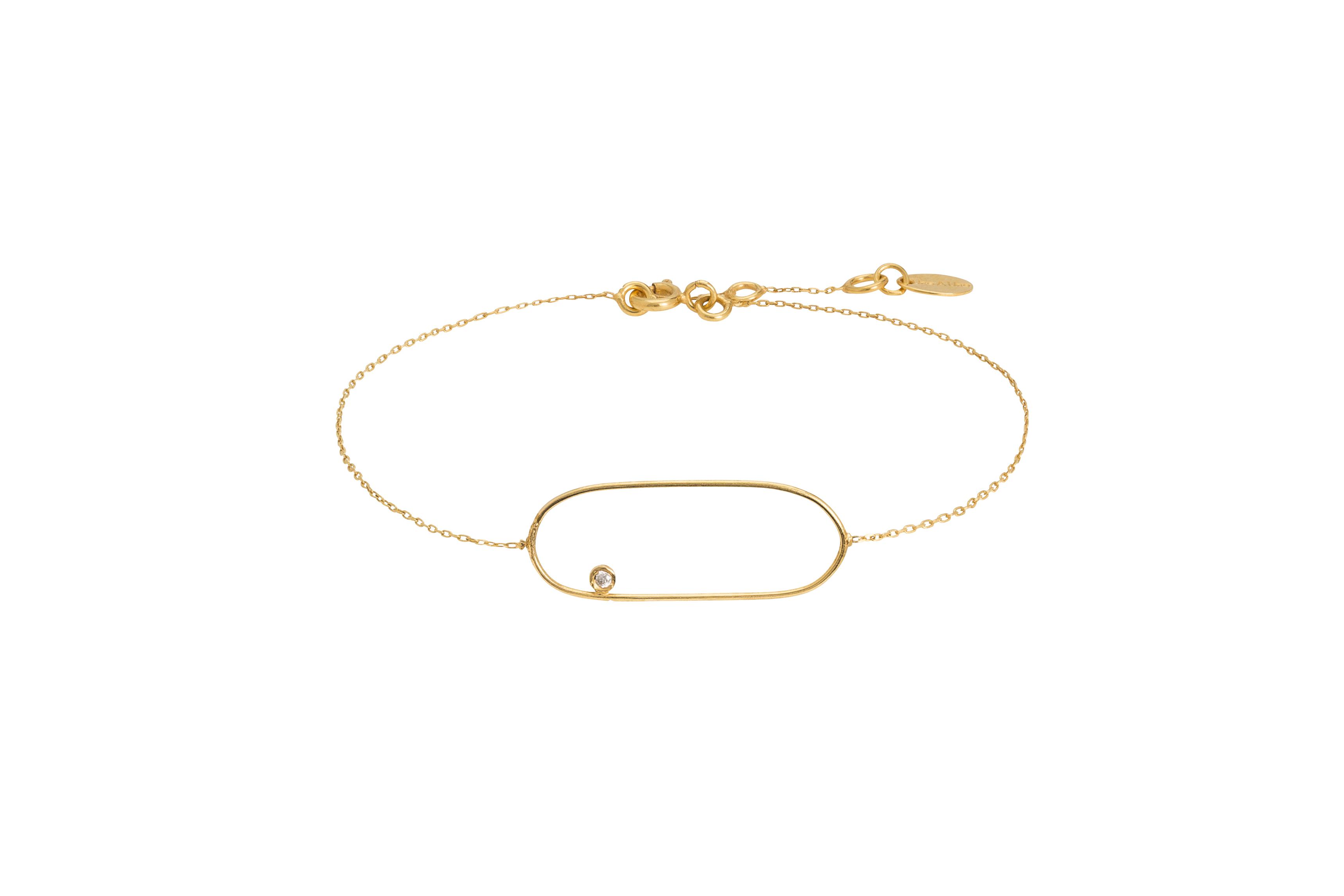 Photo du produit Une A Une Bracelet ELLIPSE zircon blanc or