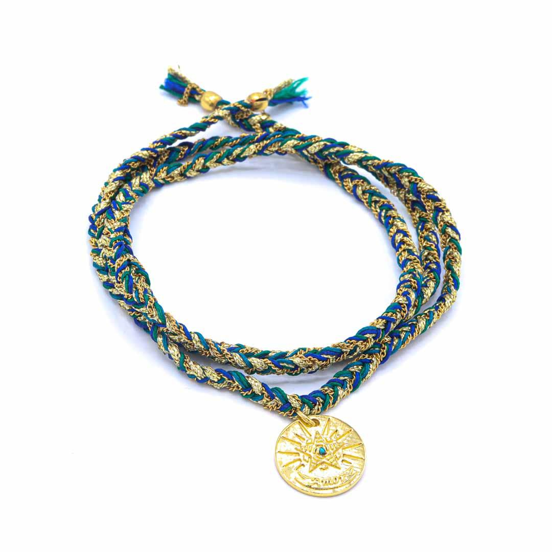 Photo du produit  Bracelet Tressé Brésil - Tresse Bleu 