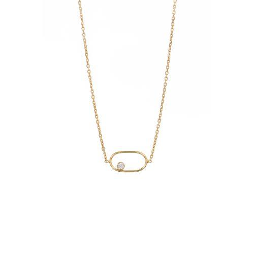 Photo du produit Une A Une Collier ELLIPSE Zircon blanc Small or