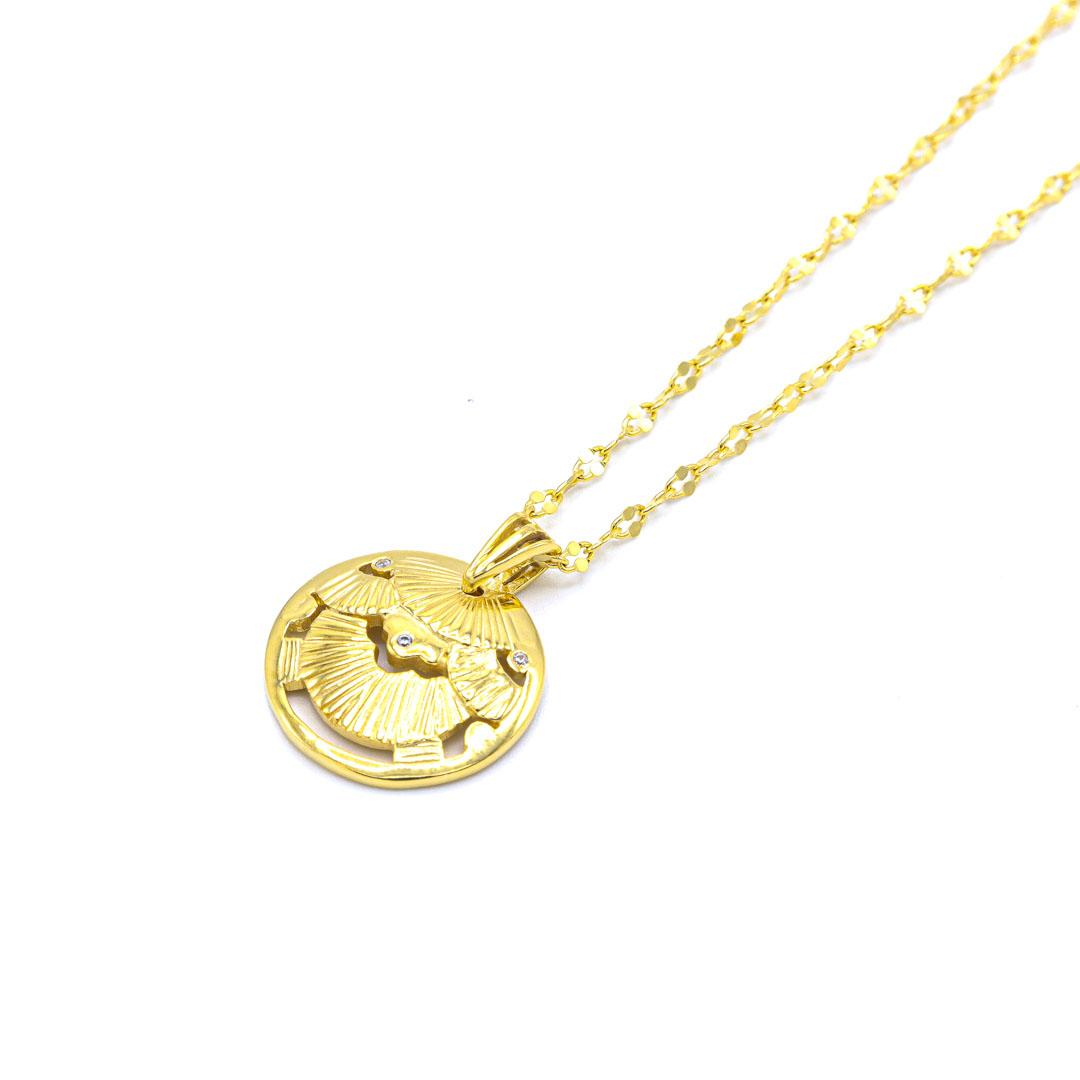 Photo du produit Une A Une Collier Long Médaille Mucha - Or Médaille Ouvragée