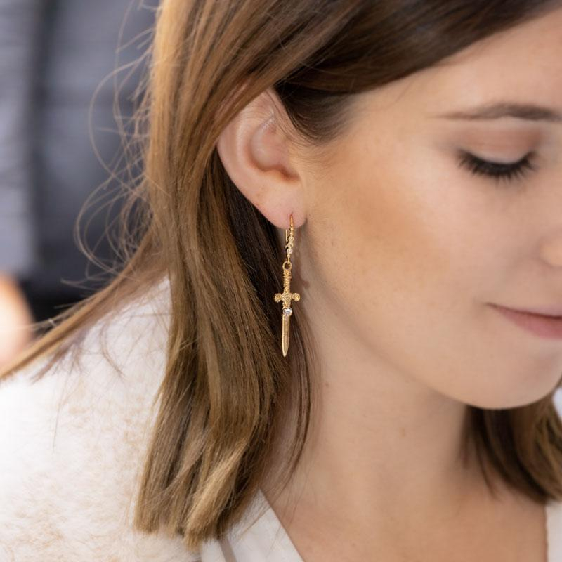 Photo du produit Virginie Berman Mono Boucle Dague Zircon blanc