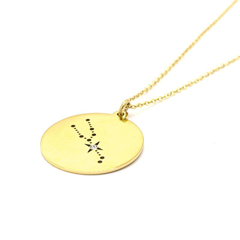 Photo du produit Zag Collier Médaille Constellation - Acier Or Taureau 