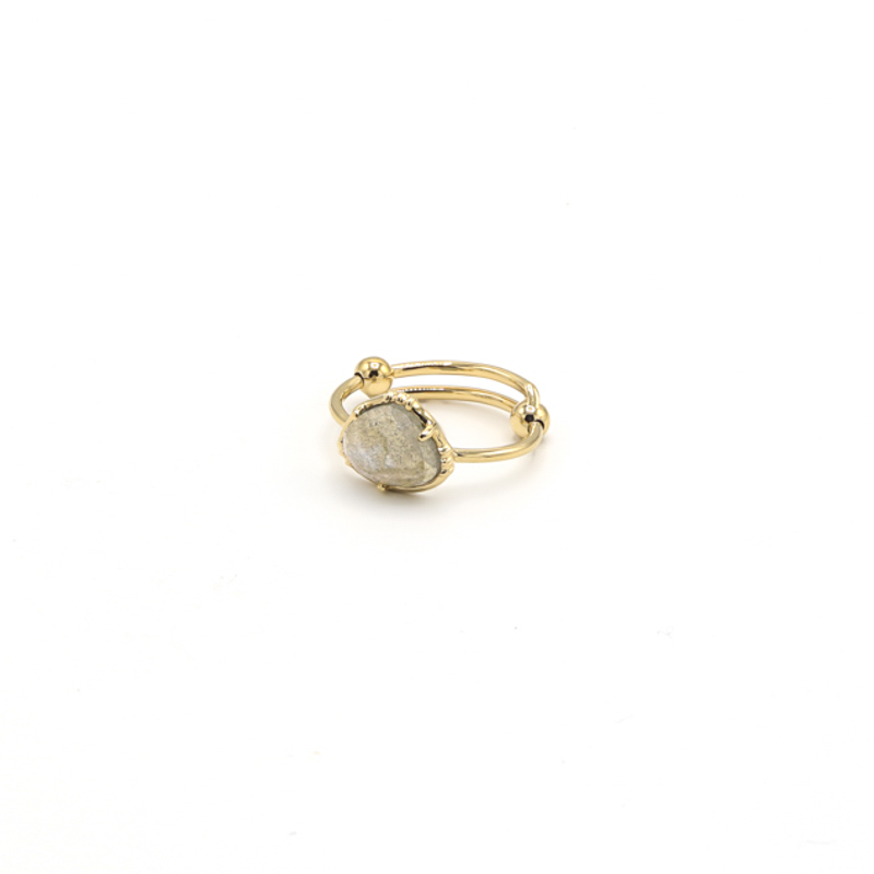 Photo du produit  Bague Petite Pierre Sertie -  Or Pierre Labradorite