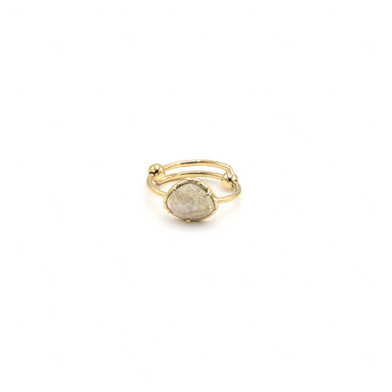 Photo du produit  Bague Petite Pierre Sertie -  Or Pierre Labradorite