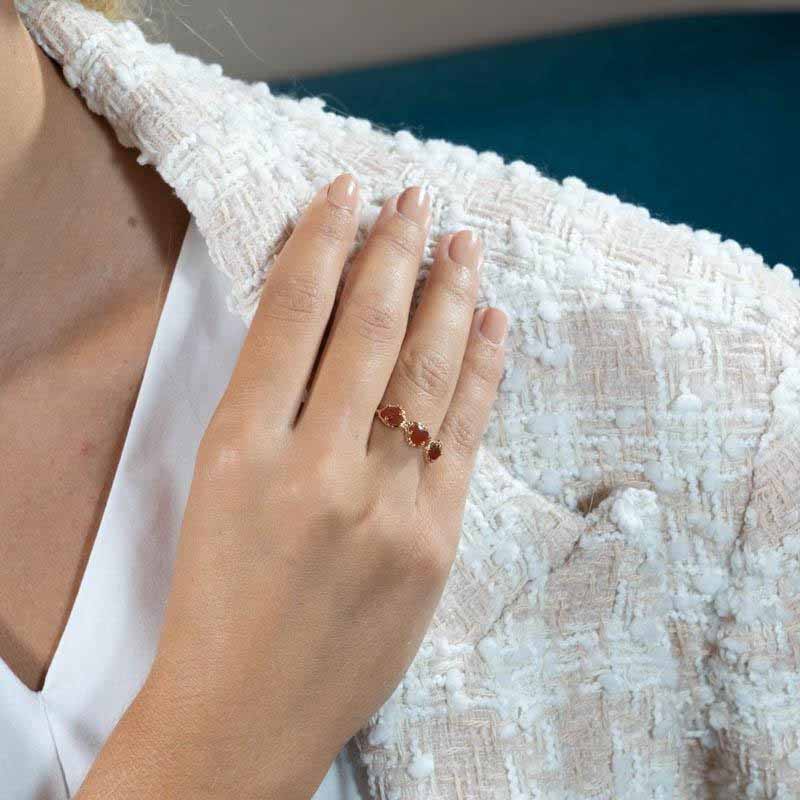 Photo du produit  Bague Trois Pierres - Or Pierre Pierre de Lune