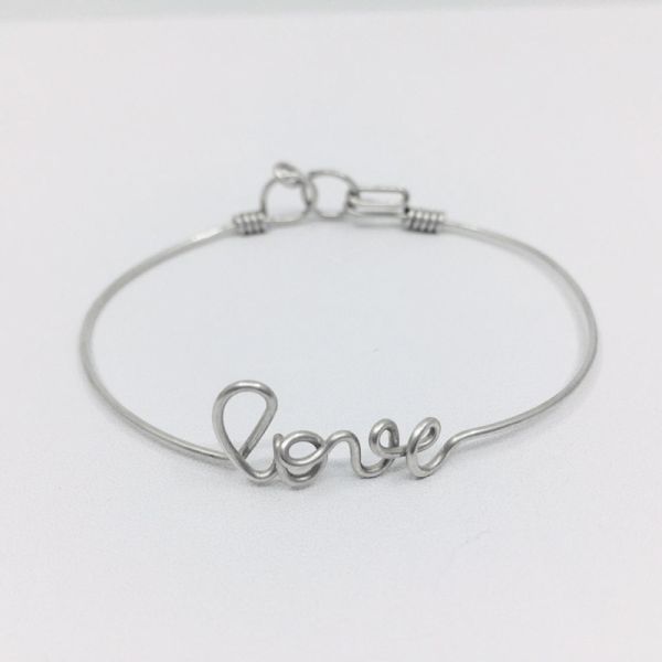 Photo de  Bracelet Love Fil d'argent 925 Lisse