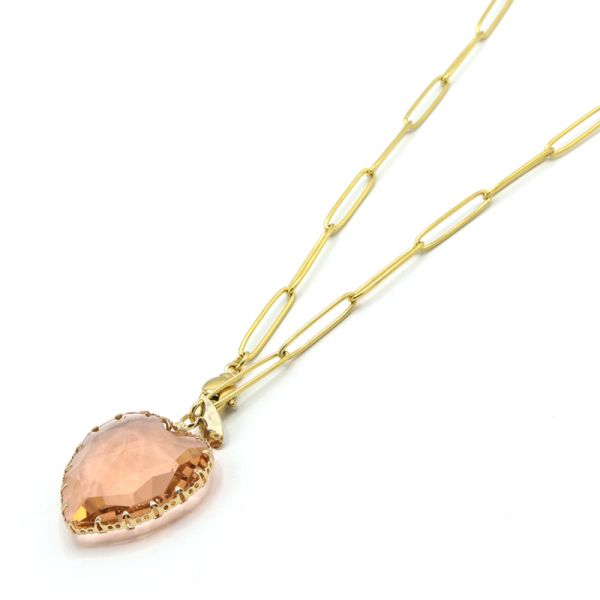 Photo de  Collier Missy Pink - Acier Doré Cristal Rose 