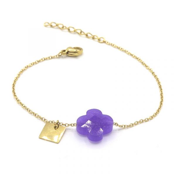 Photo de  Bracelet Trèfle - Doré Or Violet