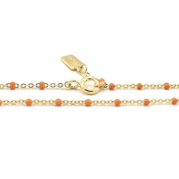  Bracelet Perles - Doré Or Orange